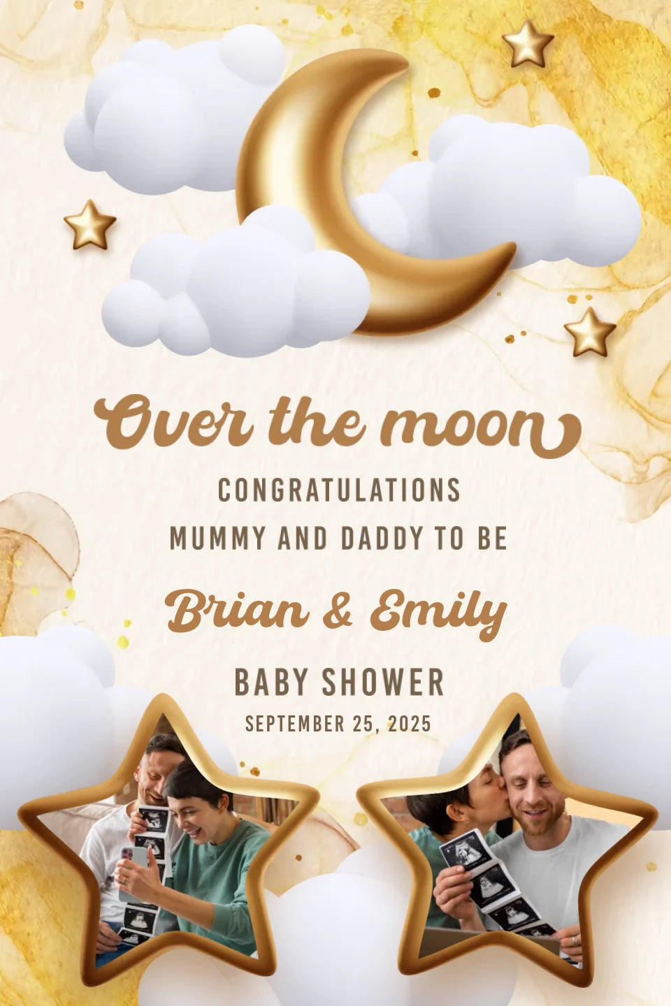 Over the Moon Baby Shower Mega Card Mockup