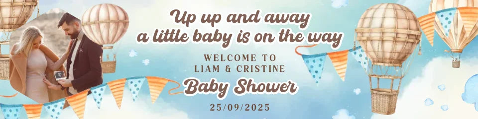 Up Up and Away Baby Shower Banner Mockup